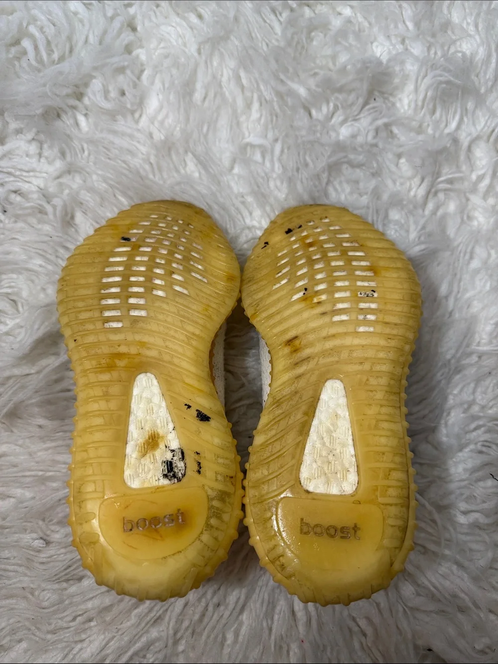 adidas Yeezy White Knit Sneakers with Cream Sole women’s Size 5 to 6